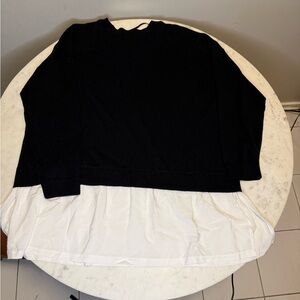 Torrid Black and White Layered Blouse